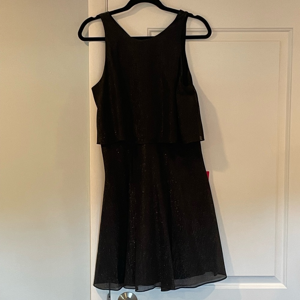 NWT Halston size 10 black shimmer dress
